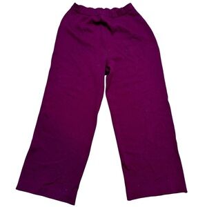 St. John Plum Wide-Leg Knit Pants
